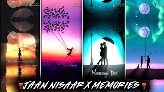 ❣️ Jaan Nisaar X Memories ❣️ Mashup Song Status | New Beat Status (Lofi Remix) | #shorts #video