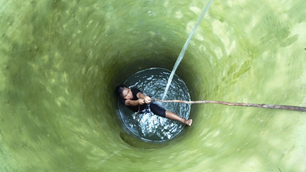 Building the Most Beautiful Bamboo Tunnel Underground House and Water well