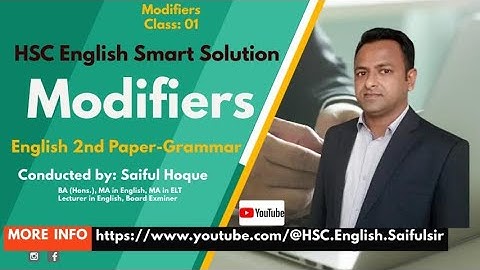 HSC || English Grammar-Modifiers || English 2nd Paper || Grammar-Modifier-2023-24 ||Saiful Sir-01