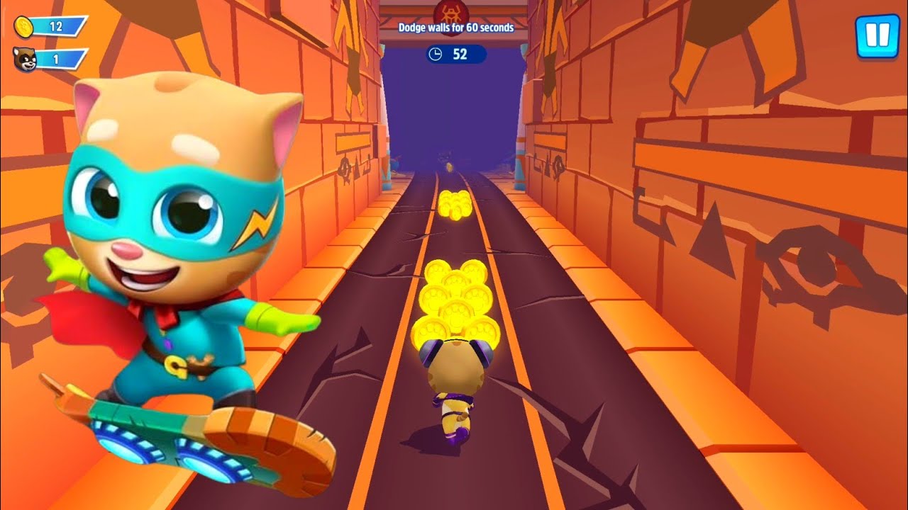 Talking Tom Hero Dash Rockstar Ginger Full Screen Android iOS Gameplay