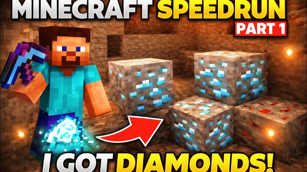 I Got DIAMONDS WAY Too Fast… (Minecraft Speedrun Part 1) - YouTube