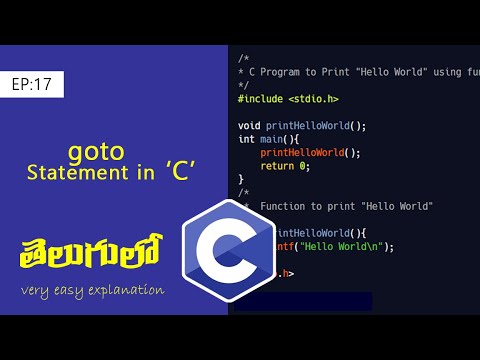 Goto Statement in C తెలుగులో || Episode 17 || very easy learning in Telugu