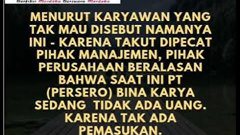 5 Bulan Belum Gajian, Ratusan Karyawan BUMN PT (Persero) Bina Karya Menjerit: Pak Erick Tolong Kami