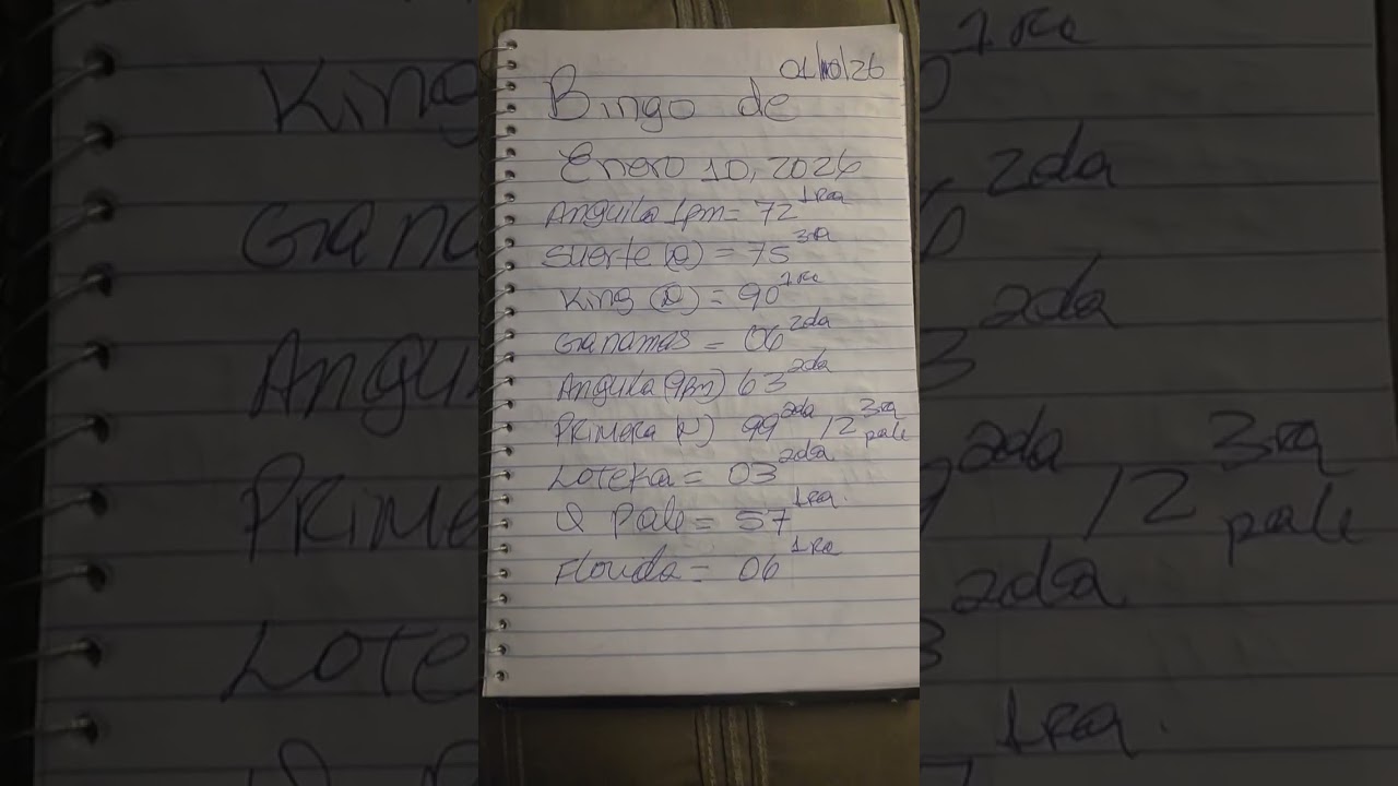 Bingo de Enero 10,2026