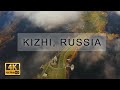 Kizhi Island in autumn. Aerial video in 4K