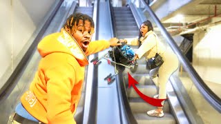 SNATCHING THINGS FROM STRANGERS ON ESCALATOR! 🤯