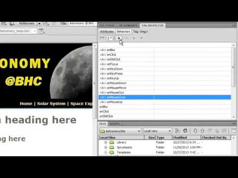 Dreamweaver Image Rollover Using Behaviors