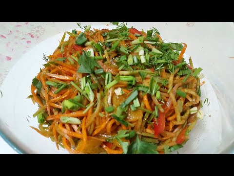 Салат из корейской редьки и моркови
