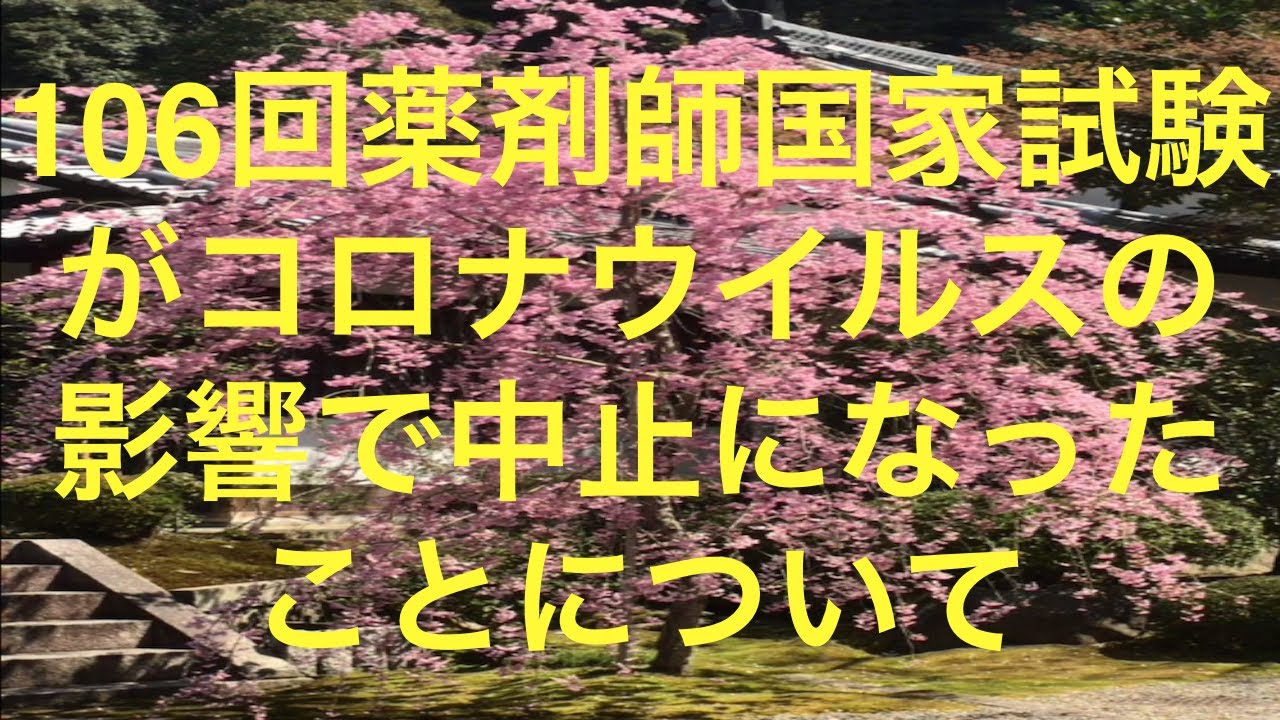 106回薬剤師国家試験攻略メソッド 106回薬剤師国家試験がコロナウイルスの影響で中止・延期になったことについて[masa46494