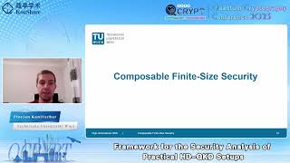 [QCrypt2025] Florian Kanitschar: A Framework for the Security Analysis of Practical High-Dimensio...