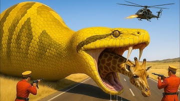 Brave Heroes 🦸‍♂️ Save a Mother Giraffe 🦒 from a Deadly Giant Python Attack 🐍 | Epic Wildlife Rescue