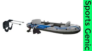 Intex Excursion 5 Inflatable Rafting and Fishing Boat with Oars + Motor Mount