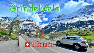 [Switzerland] from Thun to Grindelwald, how bueatiful lakes and mountains are...🇨🇭 4K