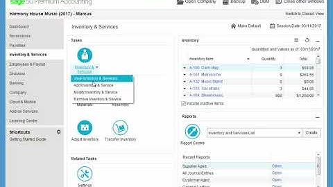 Sage 50 Inventory and Services