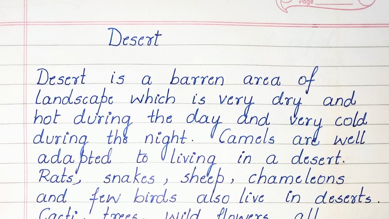 life in a desert essay for class 5