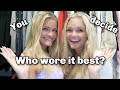 Who wore our mom's clothes better? ( clothing challenge )