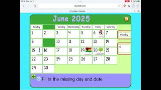 Starfall Daily Calendar - June 9, 2025