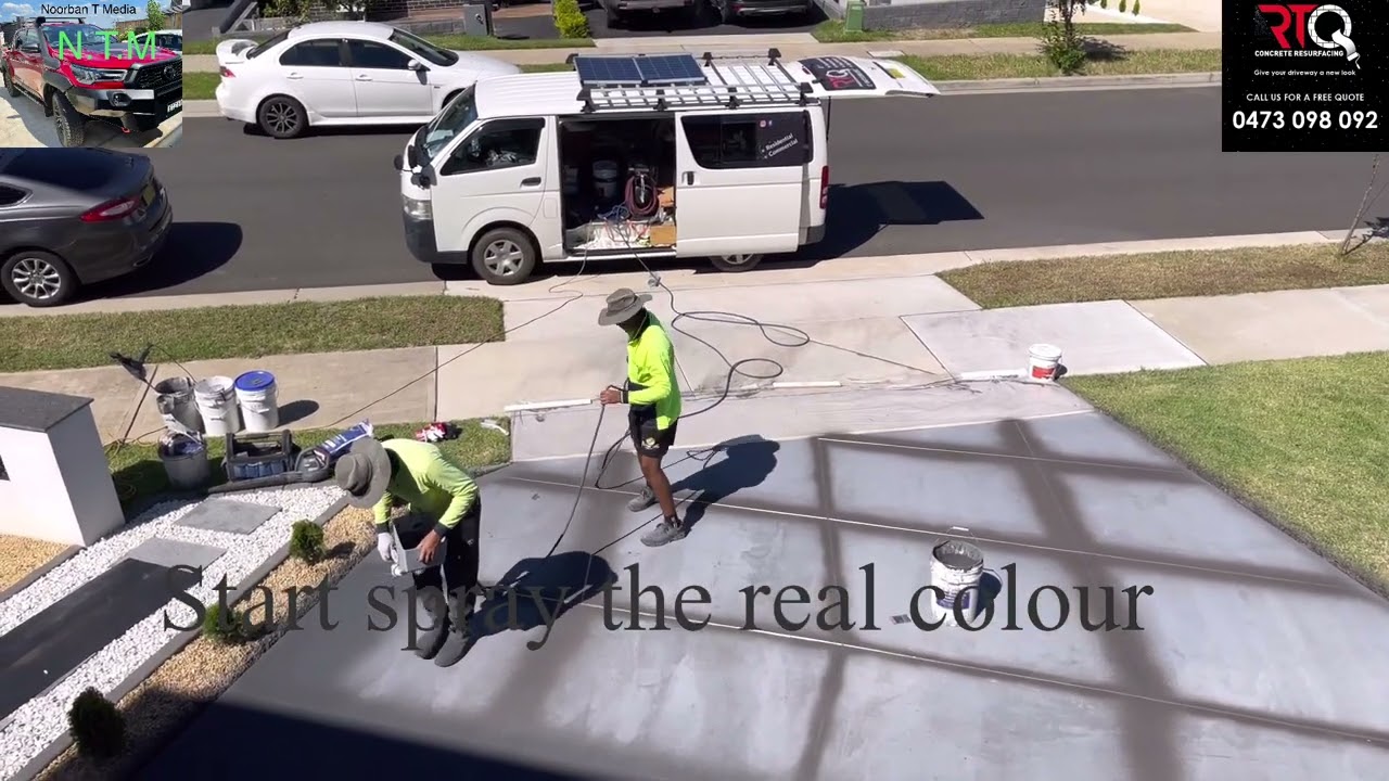 Drive way , Concrete Resurfacing#        done by RTQ : 0473098092