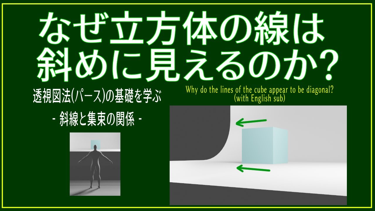 透視図法 なぜ立方体の垂直線や水平線は斜線に見えるのか パース