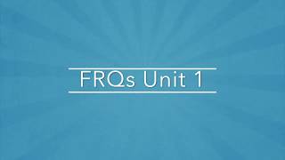 FRQs Unit 1 AP Stat
