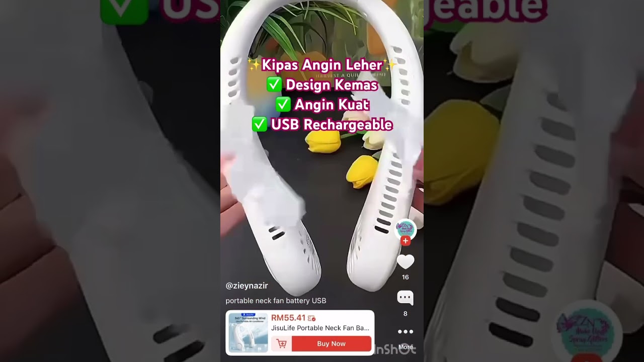 ✨‼️JisuLife Portable Neck Fan Battery USB Rechargeable 