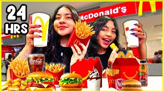 24 HORAS COMIENDO en MCDONALDS🍔🍟 | Michell Merlin