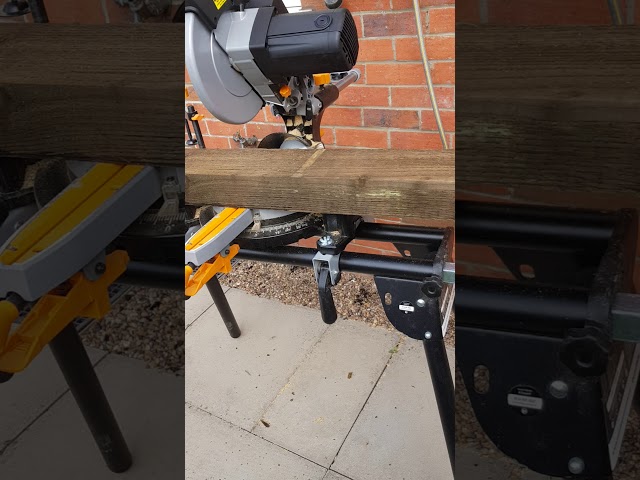 sleeper with a Evolution Mitre saw 