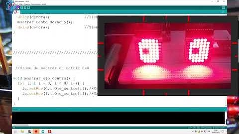 Movimiento de ojos con matriz 8x8 e integrado MAX7219 "C/C++" (Librería LedControl)
