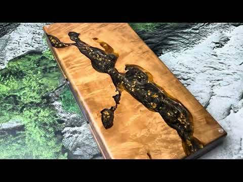 Нарди "Темна матерія" із смоли з золотою поталлю, видео 1