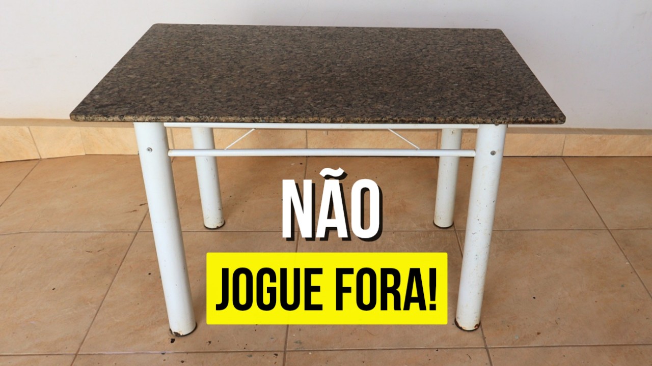 TRANSFORMEI essa MESA VELHA do meu SOGRO! VEM VER COMO ELA FICOU LINDA! DO LIXO AO LUXO!
