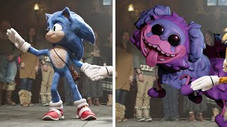 Sonic Movie 2 Old Design Vs New Design Poppy Playtime Pj Pug A Pillar Vs Sonic 2