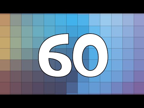 60 Second Timer | Silent | Cartoon Font on Rainbow Grid