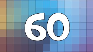 60 Second Timer | Silent | Cartoon Font on Rainbow Grid