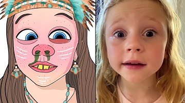 Nastya Learn to joke with dad | like nastya | funny cartoon drawing meme 😂