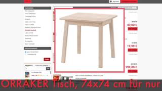 Schnäppchen/Billiger des Tages 13.05.2017 -  IKEA NORRAKER Tisch, 74x74 cm