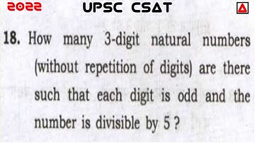 How Many 3-digit Natural Numbers (without repetition of digits)Are There Such That Each Digit Is Odd