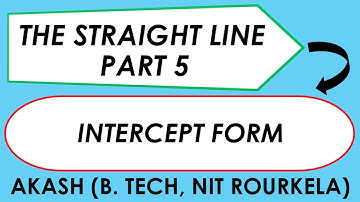 Inter Maths 1B Straight Lines Part 5 | Intercept Form | No Pen and Paper