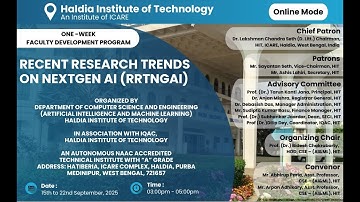 FDP Day 2 | Recent Research Trends on NextGen AI | 16.09.2025