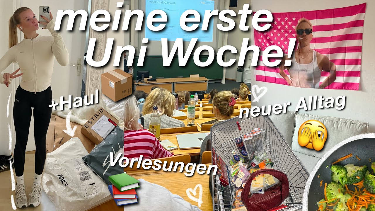 meine erste UNI WOCHE VLOG🫣neuer alltag🧸großer haul!!🤍vorlesungen📚