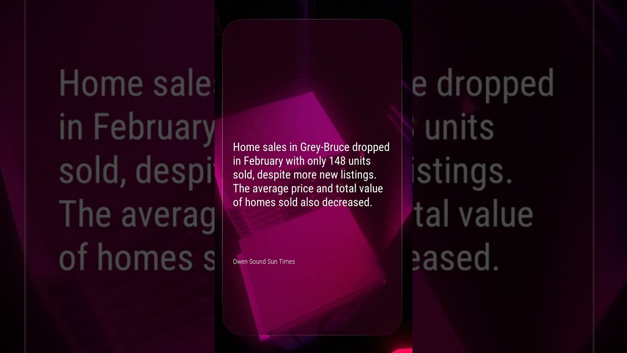 Grey-Bruce home sales dip slightly, with more homes on the market