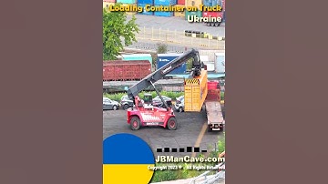 REACH STACKER UKRAINE Loading CONTAINER on TRUCK JBManCave.com #Shorts