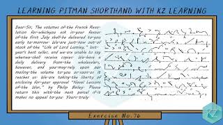 Pitman Shorthand - Exercise No.76 Dictation (60 WPM) - KZ Learning