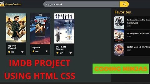 IMDB-clone web app | coding ninjas HTML,CSS and JavaScript | skill test|, #code
