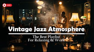 Warm Night Jazz Vibes 🎷 Vintage Live Sax at Cozy Cafe | Relax & Focus Music