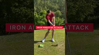Simple drill for visualising a downward angle of attack with an iron ↘️ #golf #golftips #shorts