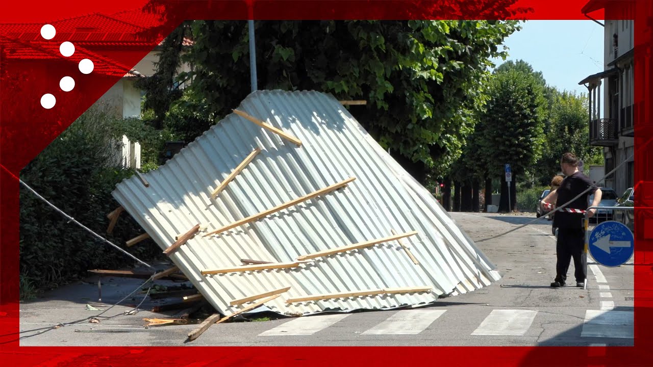 Maltempo in Lombardia, danni a Treviglio (Bergamo): coperture divelte da vento