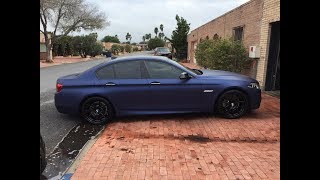 2013 BMW 528i Wrapped in Avery Dennison Matte Metallic Night Blue Vinyl