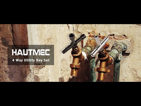 HAUTMEC 4 Way Sillcock Water Key,Multi-Function Utilities Key Set for  Faucets Valves Spigots HT0329