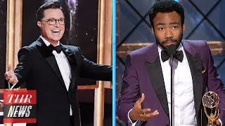 2017 Emmy Highlights: Colbert Musical, Donald Glover Historic Win, Hulu's First Win | THR News