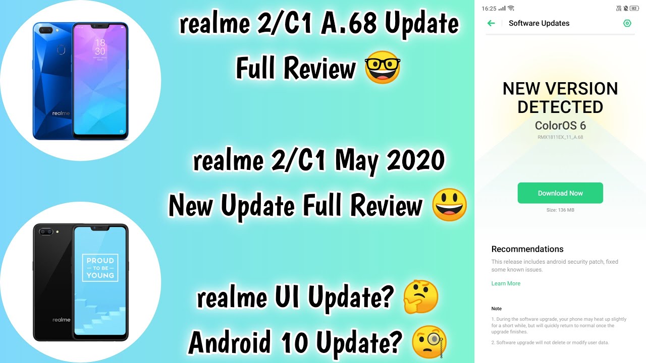 Realme 2/C1 A.68 Update Review | Realme 2 Realme UI Update? 🤔 | Realme C1 Realme UI Update? 🧐 ~ RJ 😂